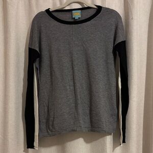 C&C California Gray and Black Crew Neck Long Sleeve